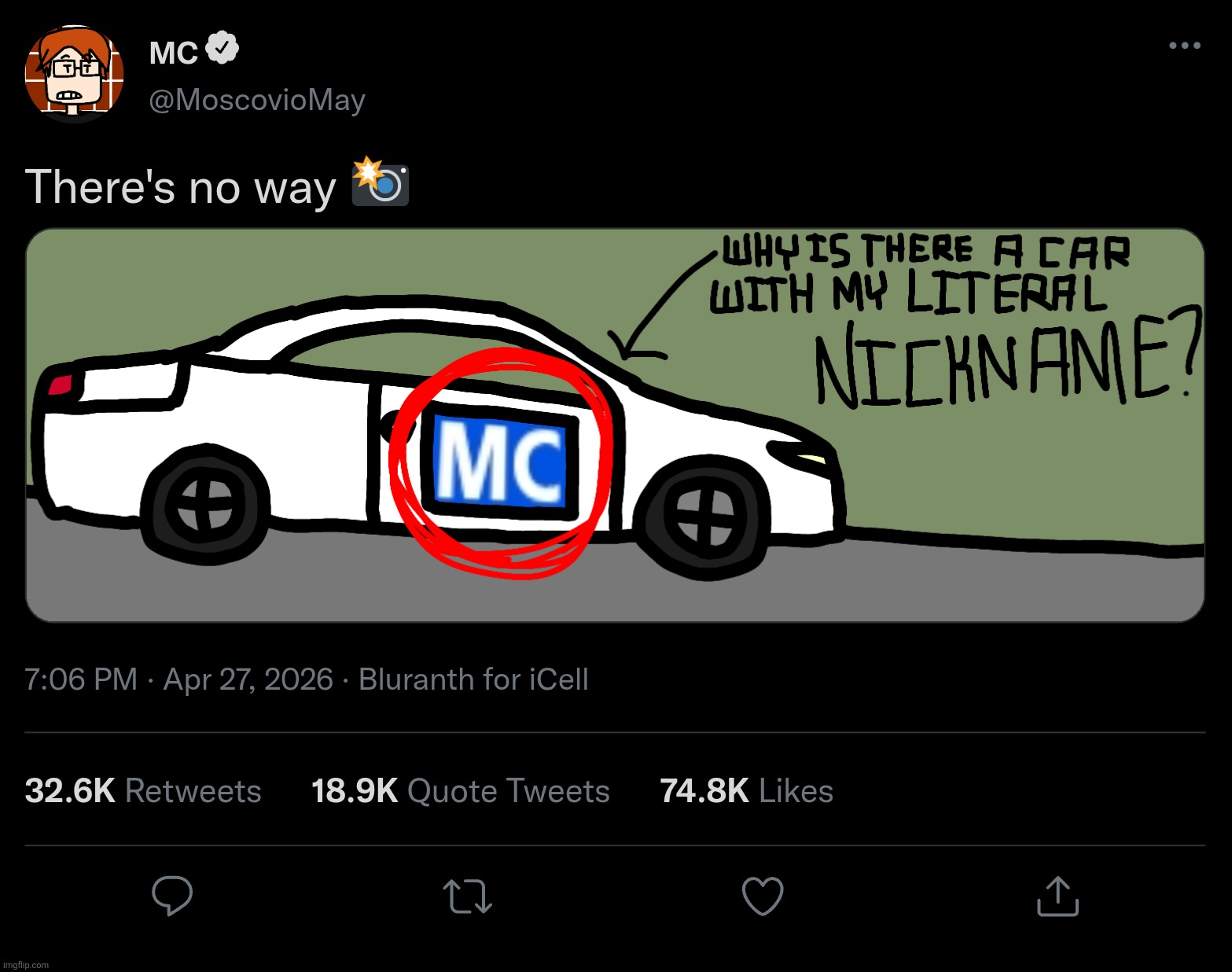 MC's Bluranth post from 1 month ago | image tagged in mc,moscovio may,bluranth,cars,carspotting | made w/ Imgflip meme maker