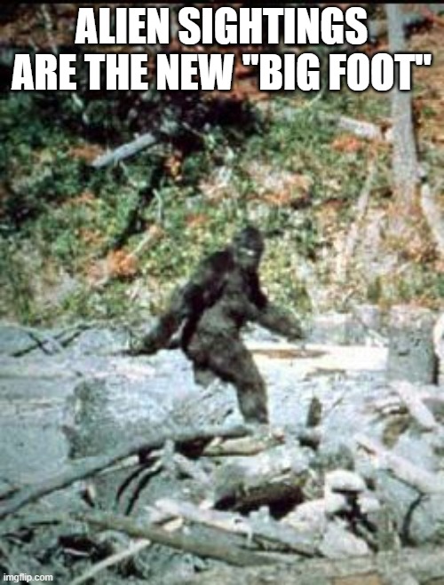alien sightings are the new "big foot" | image tagged in big foot | made w/ Imgflip meme maker