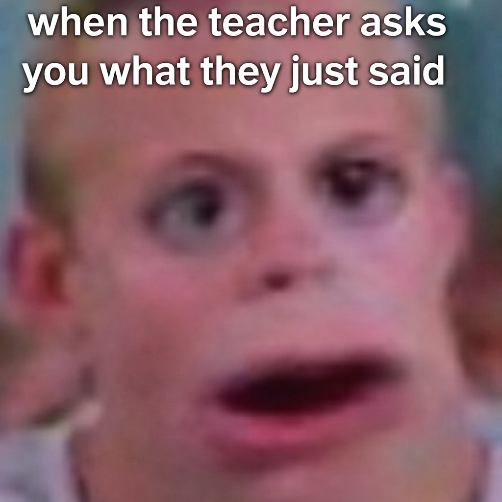 When the teacher asks you what they just said Blank Meme Template