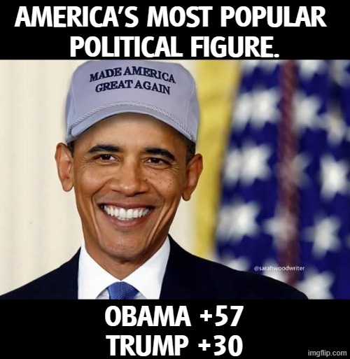 Obama already Made America Great Again. Trump ruined it, because that's what he does. ETTD. | America's Most Popular 
Political Figure. Obama +57
Trump +30 | image tagged in obama already made america great again trump had to ruin it,obama,success,trump,failure | made w/ Imgflip meme maker