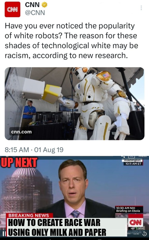 Ah yes, the G Floyd warmup. | Up next; How to create race war using only milk and paper | image tagged in cnn breaking news template,funny,woke,politics | made w/ Imgflip meme maker