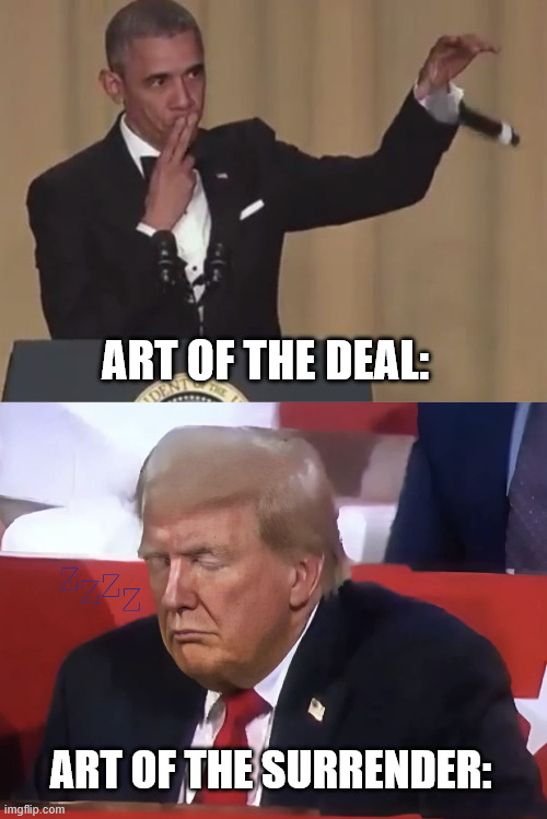 Remember when America had actual strong leaders? | Art of the deal:; Art of the surrender: | image tagged in obama mic drop,donald trump,iran | made w/ Imgflip meme maker