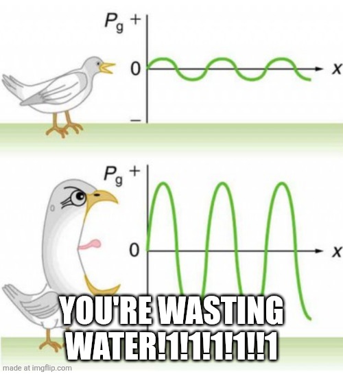 Goofy ahh physics diagram | YOU'RE WASTING WATER!1!1!1!1!!1 | image tagged in goofy ahh physics diagram | made w/ Imgflip meme maker