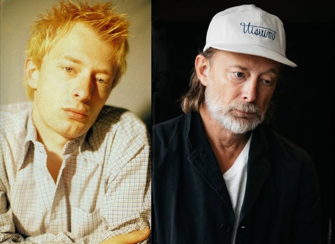 Thom Yorke looks like an older version of his younger self | made w/ Imgflip meme maker