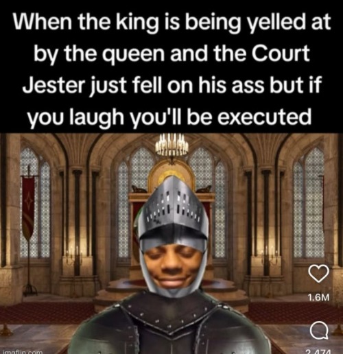 image tagged in medieval,jester,castle,laugh,please speed i need this,execution | made w/ Imgflip meme maker