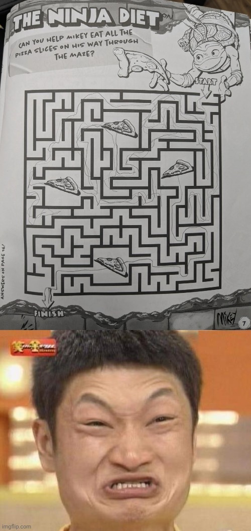 Maze fail | image tagged in impossibru,maze,pizza,you had one job,memes,ninja | made w/ Imgflip meme maker