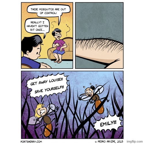 image tagged in mosquitoes,body,hair,body hair,choking,oh dear | made w/ Imgflip meme maker