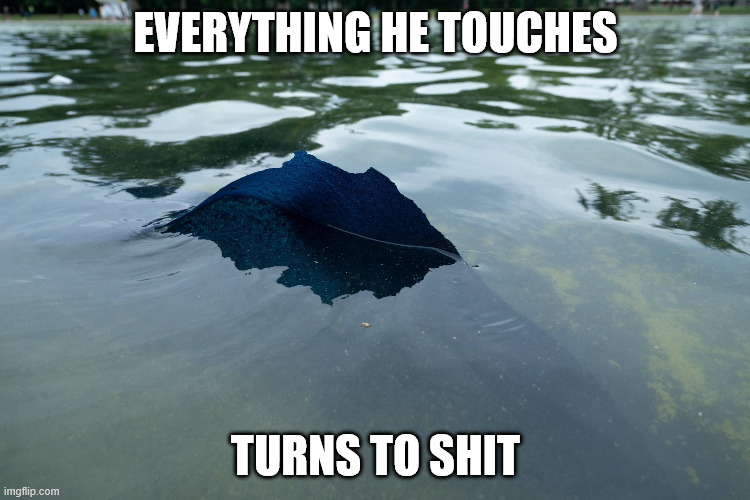 Everything he touches; turns to shit | made w/ Imgflip meme maker