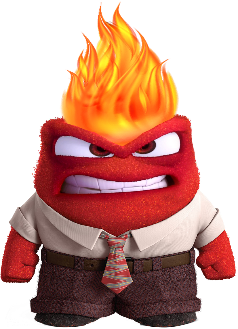 Anger Has a Fire on his Head Blank Meme Template