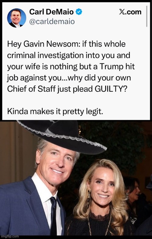 Greasy Gavin at it again | image tagged in img 35 jpeg,greasy gavin newsom sleazy wife,hohoho | made w/ Imgflip meme maker