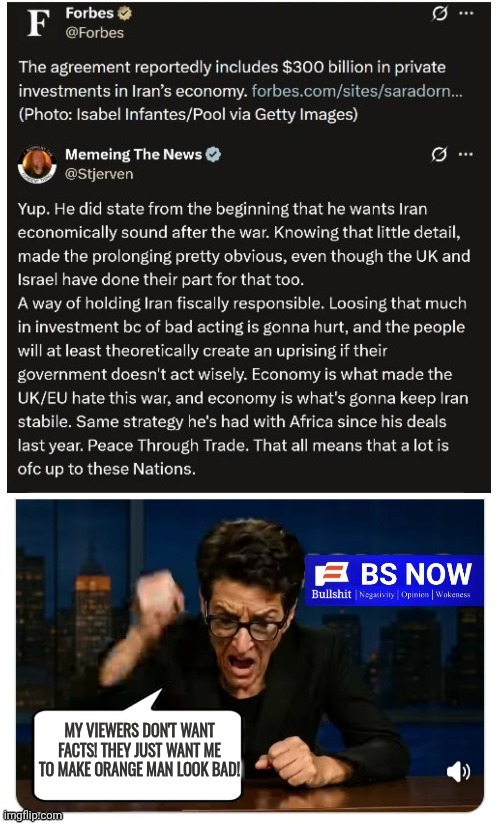 Madcow doesn't want facts | My viewers don't want facts! They just want me to make Orange Man look bad! | image tagged in aulpcx jpg,madcow angry bs now,truth | made w/ Imgflip meme maker