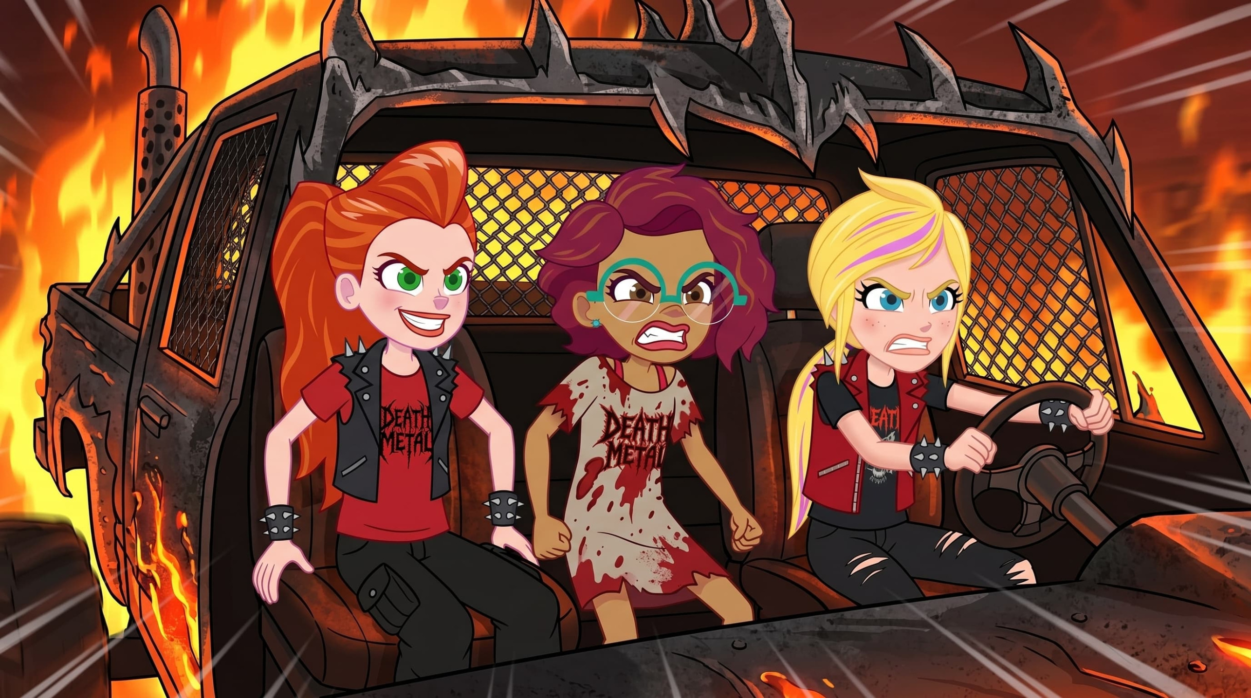 Polly Pocket drives her Death Metal monster truck Blank Meme Template