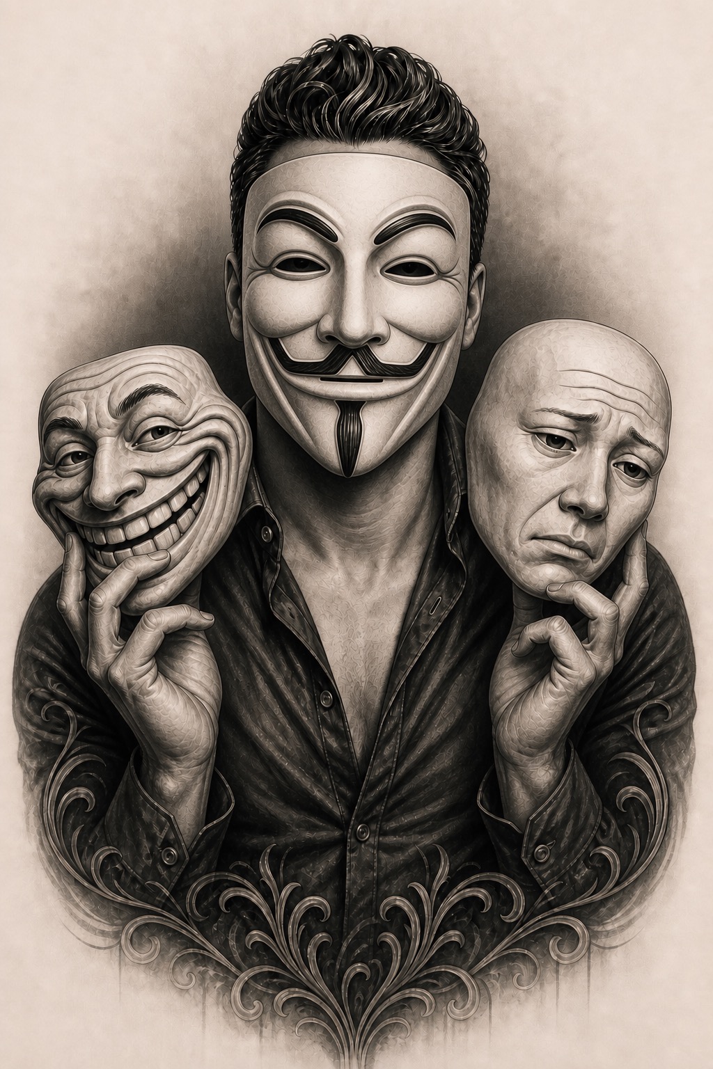 3 Faced Society Blank Meme Template