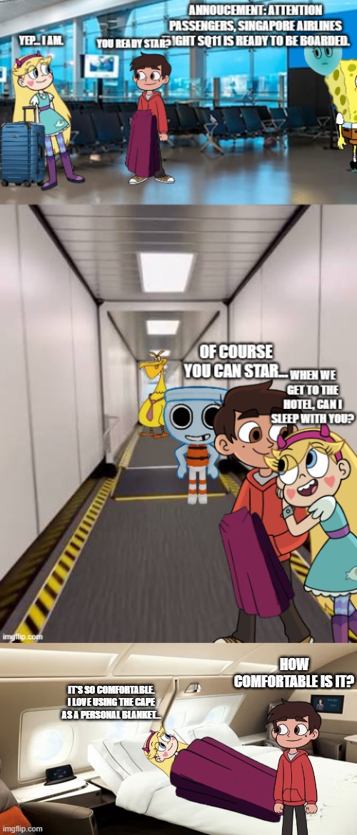 Boarding back to the plane | how comfortable is it? it's so comfortable. i love using the cape as a personal blanket... | made w/ Imgflip meme maker