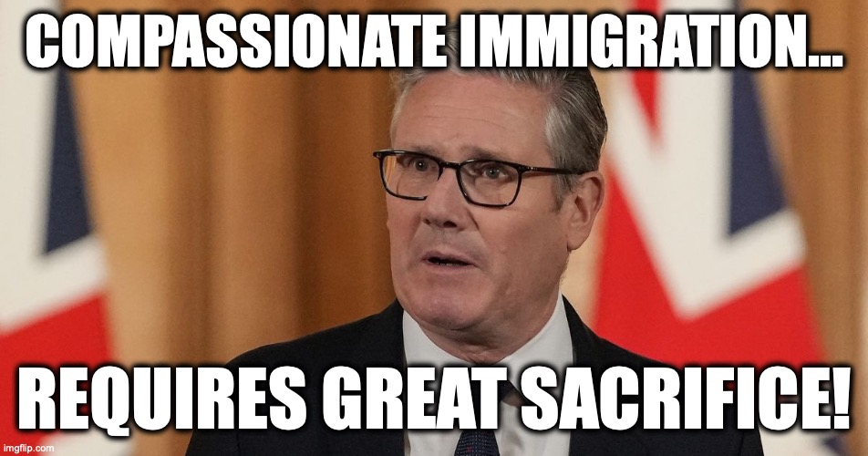 UK Suicide | compassionate immigration... requires great sacrifice! | image tagged in image 191 jpeg | made w/ Imgflip meme maker