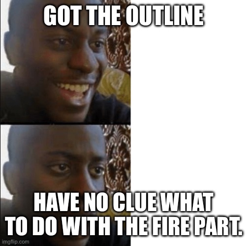 Fire/Fairy Primarinia… Anybidea how to do the fire part? | Got the outline; Have no clue what to do with the fire part. | image tagged in good and bad news | made w/ Imgflip meme maker