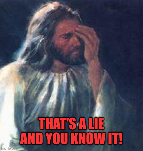 That's a lie
And you know it! | image tagged in jesus facepalm | made w/ Imgflip meme maker