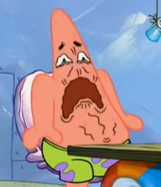 Patrick eats rotten milk Blank Meme Template