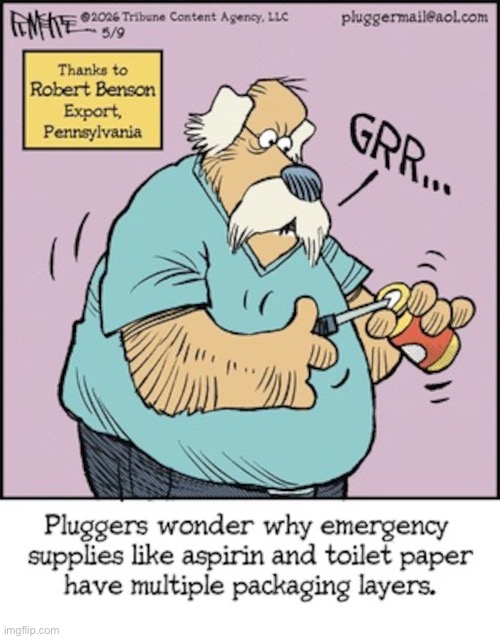 Pluggers | image tagged in comics,pluggers,emergency,supplies,packaging,hard to open | made w/ Imgflip meme maker
