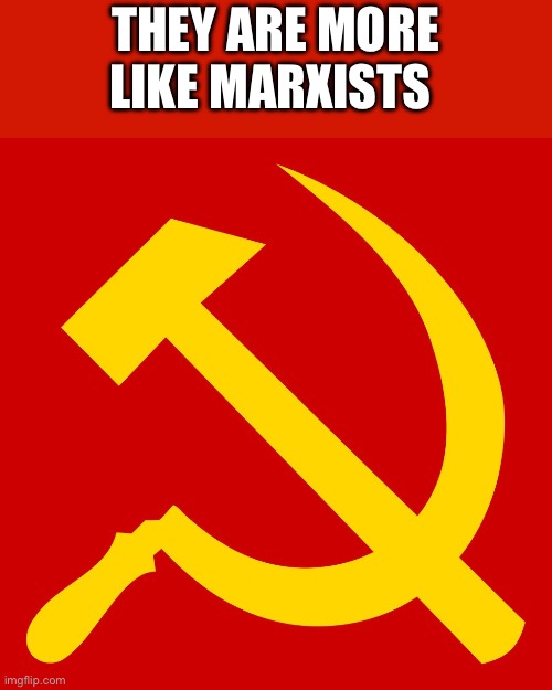 They are more like Marxists | image tagged in hammer and sickle | made w/ Imgflip meme maker
