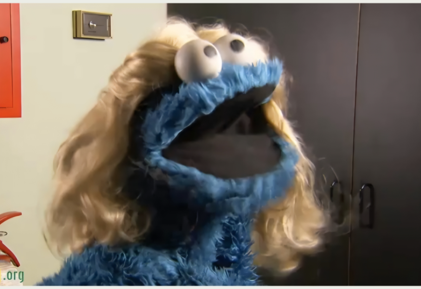 Blonde cookie monster Blank Meme Template