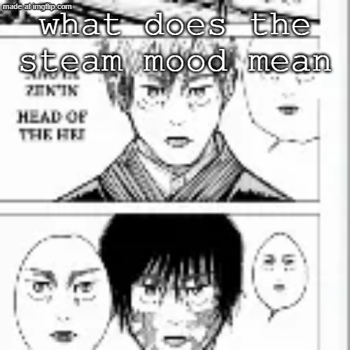 what does the steam mood mean | made w/ Imgflip meme maker