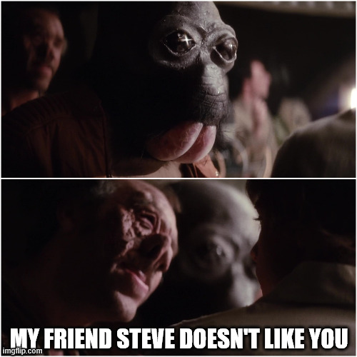 I don’t like you either | My friend Steve doesn't like you | image tagged in i don t like you either | made w/ Imgflip meme maker