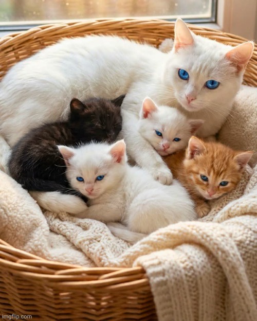 Kitty family | image tagged in kitty family | made w/ Imgflip meme maker