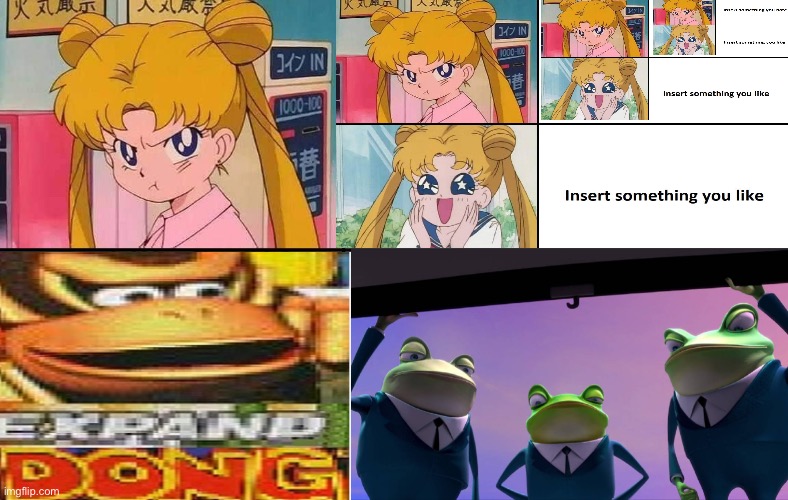 I ruined a fill in meme for the first time | image tagged in donkey kong,disney,sailor moon,memes,funny,anime memes | made w/ Imgflip meme maker