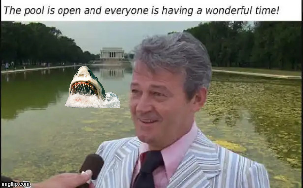 Everyone is having a great time | image tagged in the pool is great | made w/ Imgflip meme maker