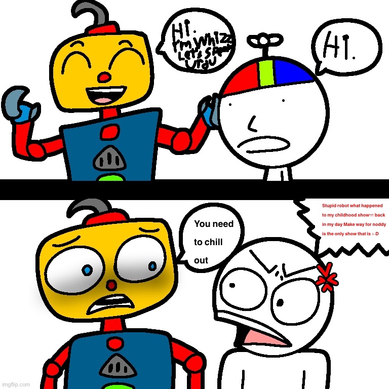 And remember, don’t be a jerk over every Noddy series | image tagged in noddy,tv show,blank comic panel 2x2 | made w/ Imgflip meme maker