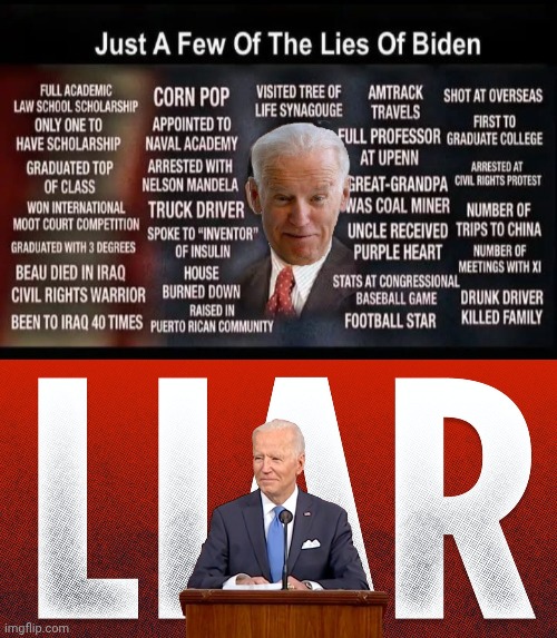 image tagged in geritol joe liar,joe biden liar background | made w/ Imgflip meme maker