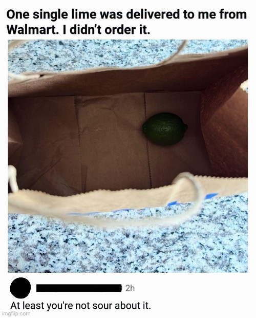 Fruity Delivery | image tagged in img_4347 jpeg,bad pun,lime,sour | made w/ Imgflip meme maker