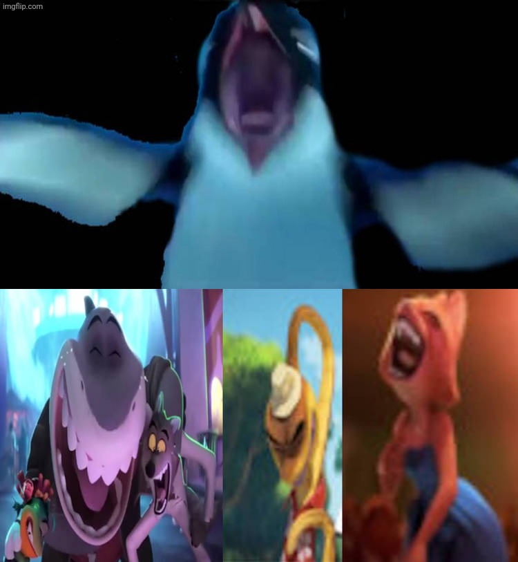 The Bad Guys And Diane Laughs at RAMON FUNNY FACE | image tagged in the bad guys and diane laughs at who,deviantart,the bad guys,happy feet,dreamworks,warner bros | made w/ Imgflip meme maker