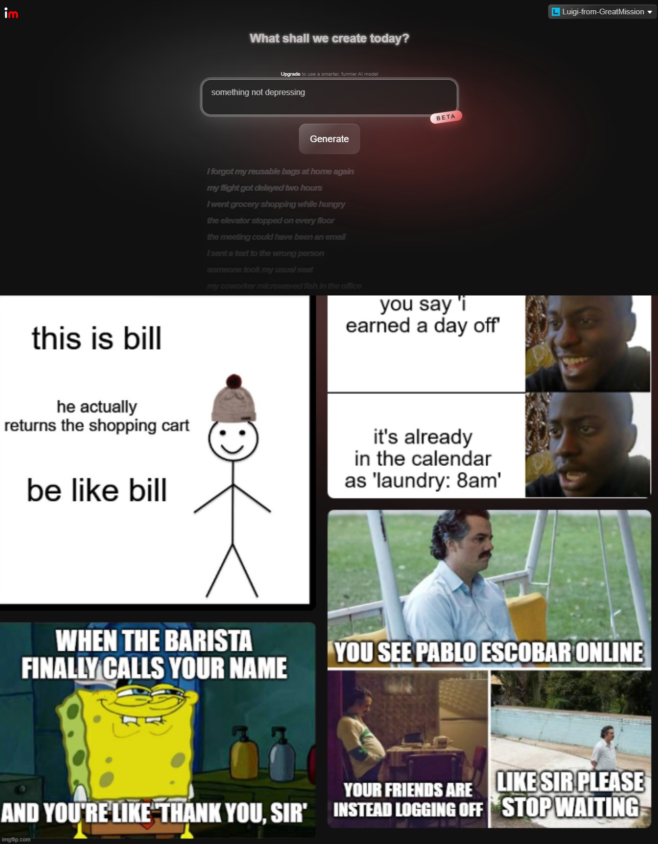 image tagged in something not depressing | made w/ Imgflip meme maker