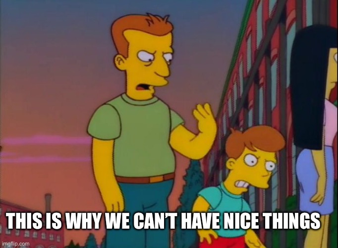 This is why we can’t have nice things | image tagged in that's how you do it | made w/ Imgflip meme maker