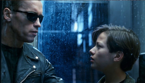 Terminator phone booth scene Blank Meme Template