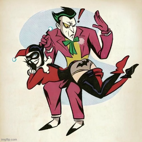 Ugh Oh Harley | image tagged in joker,harley quinn | made w/ Imgflip meme maker