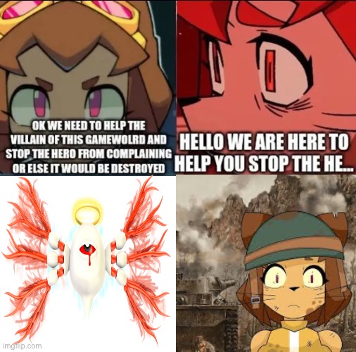 title | image tagged in kit from gameoverse meeting deathshead from wolfenstein | made w/ Imgflip meme maker