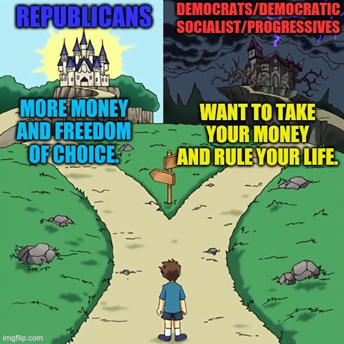 The Real Choice | image tagged in memes,republican,freedom,democrat,progressives,rule | made w/ Imgflip meme maker