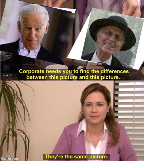 They're the same picture | image tagged in aut3cf jpg,weird,biden | made w/ Imgflip meme maker