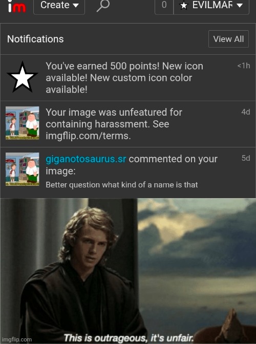 How could even imgflip itself be homophobic and pro-z*o? | image tagged in this is outrageous it's unfair,memes,anakin skywalker,star wars prequels,anti furry,bisexual | made w/ Imgflip meme maker