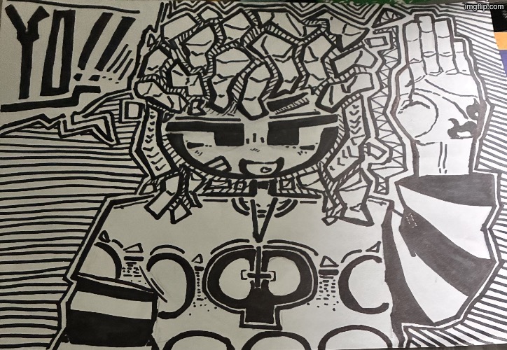 drawing wit just a paper and a sharpie is actually cool | image tagged in img_4516 jpeg,drawing | made w/ Imgflip meme maker