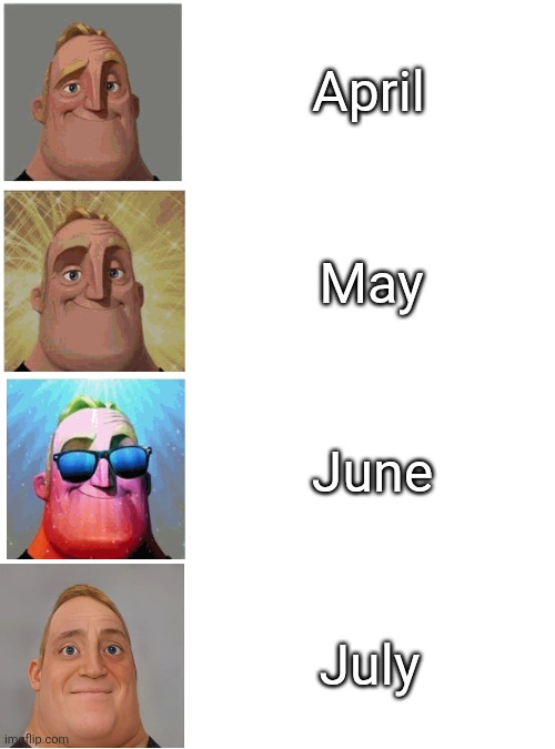 Months as baby names | April; May; June; July | image tagged in mr incredible canny then suddenly uncanny | made w/ Imgflip meme maker