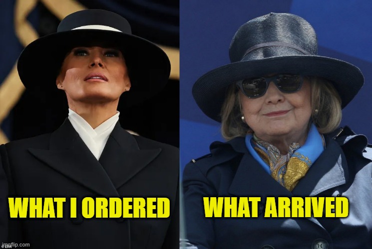 I Got Ripped-Off | What arrived; What I ordered | image tagged in melania,hillary,obama library | made w/ Imgflip meme maker