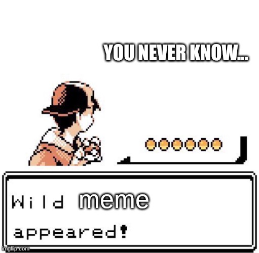 real | You never know... meme | image tagged in blank wild pokemon appears,reality,new memes,wow,oh wow are you actually reading these tags,memes | made w/ Imgflip meme maker
