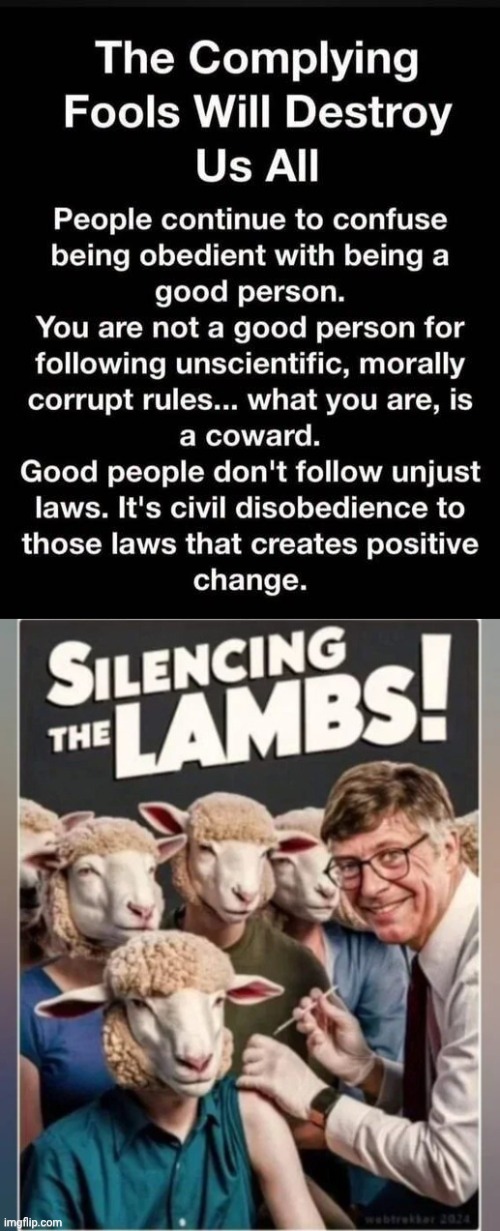 Silencing the lambs | image tagged in img 24 jpeg,bill gates mcsheeple,bill gates | made w/ Imgflip meme maker