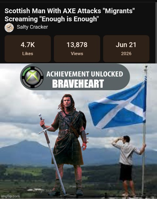 Braveheart award | image tagged in auukea jpg,illegal immigrant | made w/ Imgflip meme maker