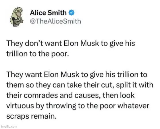 Understanding How Democrats Think.... | image tagged in elon musk,capitalism,democrats,communism socialism,virtue signalling | made w/ Imgflip meme maker