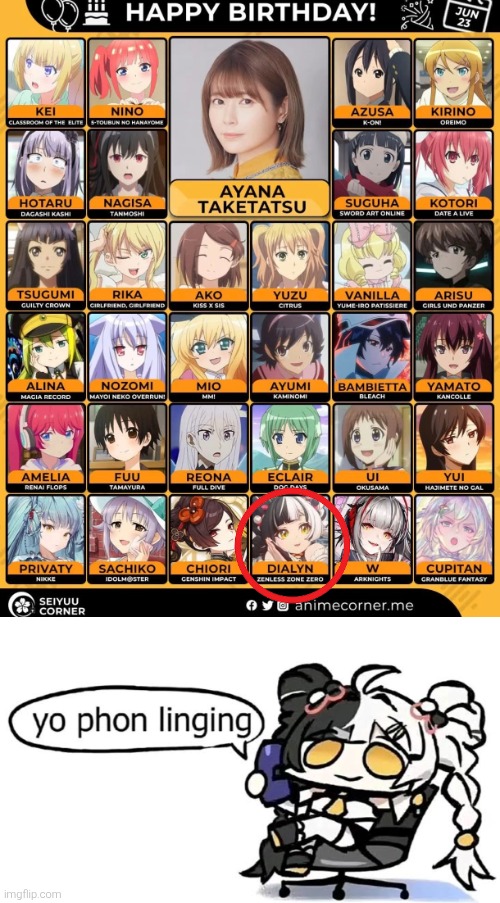 *Yo Phone Linging intense* | image tagged in same voice actor,zenless zone zero | made w/ Imgflip meme maker